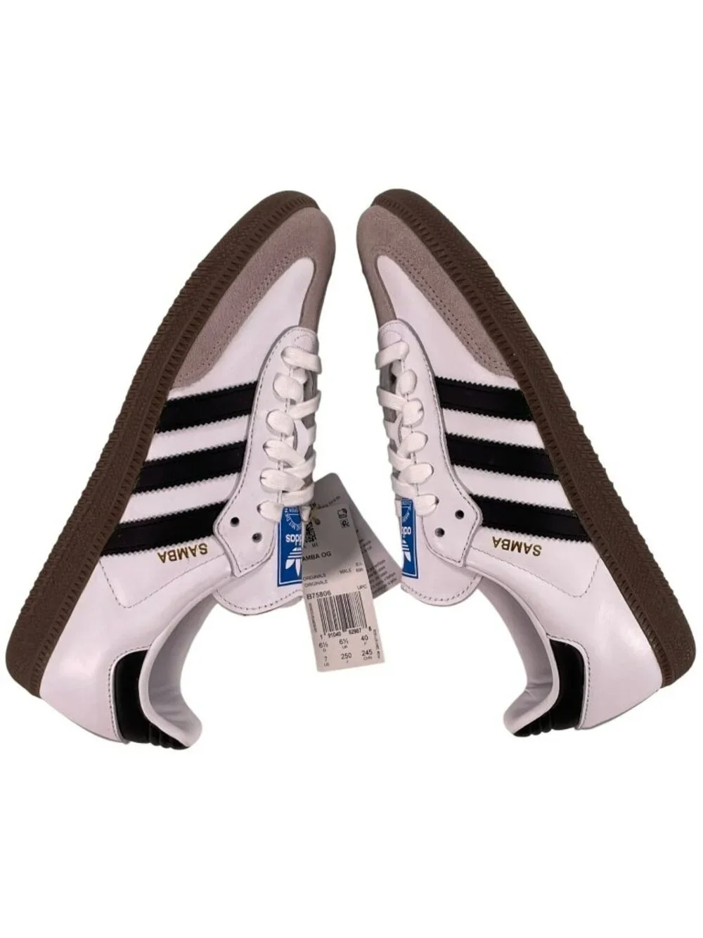 Adidas Samba OG Shoes Athletic Sports Casual Comfy White Black Men's Size 7 NEW